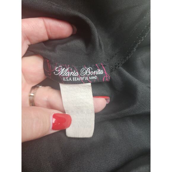 Vintage Maria Bonita Dress Womens M Black Evening Sexy elegant classic romantic - Picture 3 of 12